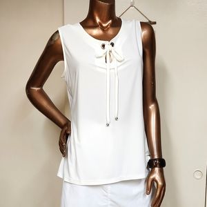 Tahari (Arthur S. Levine) Tie Sleeveless Top